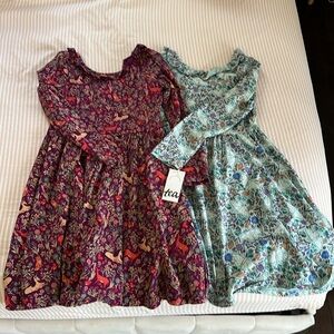 Tea Collection Floral Kids Dresses Set - Purple and Blue